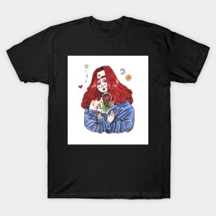 PROTEA girl with protea flower illustration T-Shirt